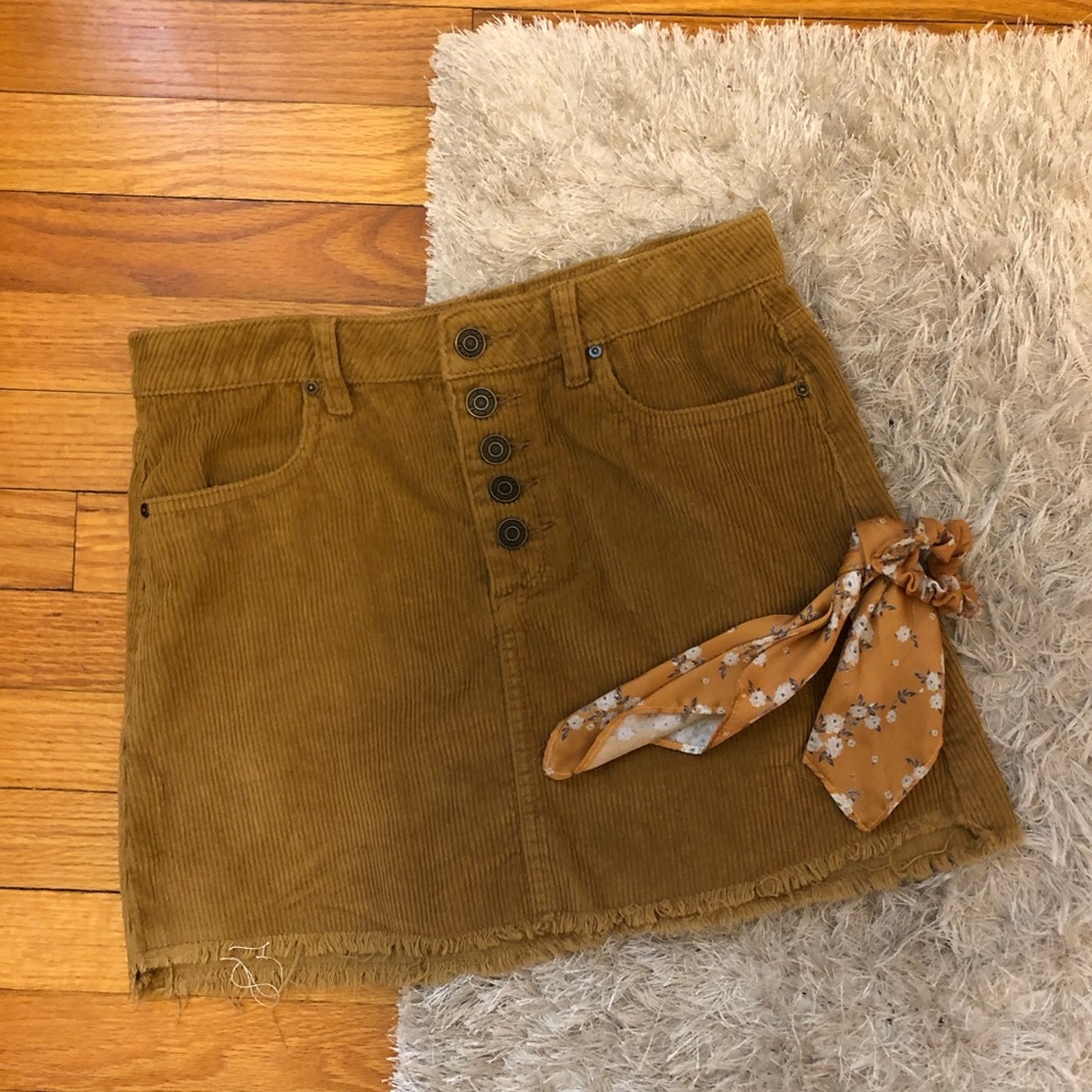 Indigo Rein Corduroy Tan Skirt